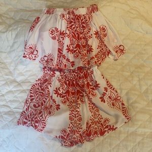 Show Me Your Mumu Red and White Rosarita Romper